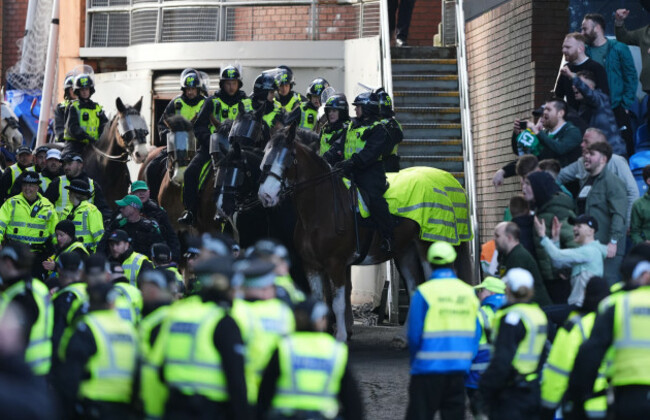mounted-police-as-celtic-and-rangers-fans-invade-the-pitch-at-full-time-following-the-scottish-gas-mens-scottish-cup-quarter-final-match-at-ibrox-stadium-glasgow-picture-date-sunday-march-8-2026