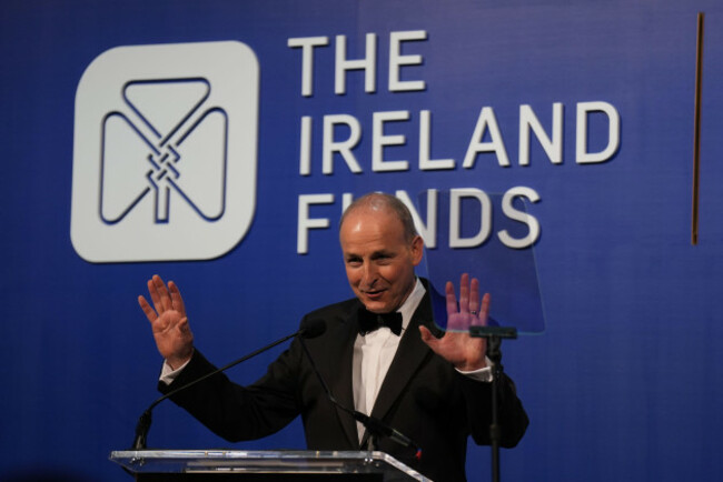 taoiseach-micheal-martin-speaking-during-the-ireland-funds-national-gala-at-the-national-building-museum-in-washington-dc-during-his-visit-to-the-us-for-st-patricks-day-picture-date-monday-march-1