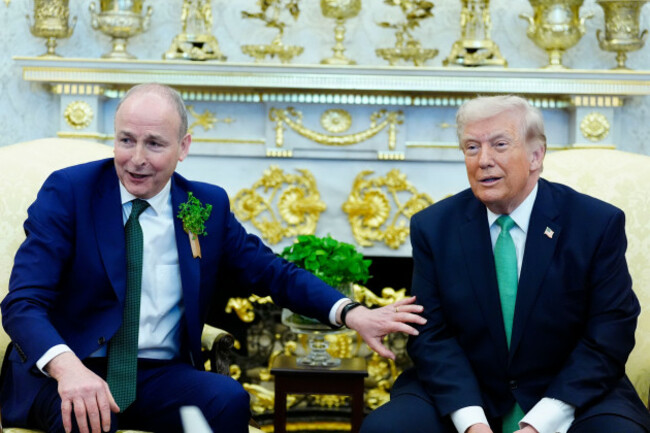 Miche&aacute;l Martin and Donald Trump today in the Oval Office.