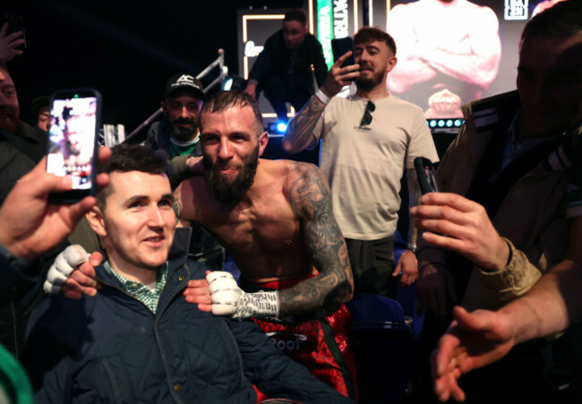 anthony-cacace-celebrates-victory-against-james-jazza-dickens-following-the-super-feather-weight-bout-at-the-3arena-in-dublin-ireland-picture-date-saturday-march-14-2026