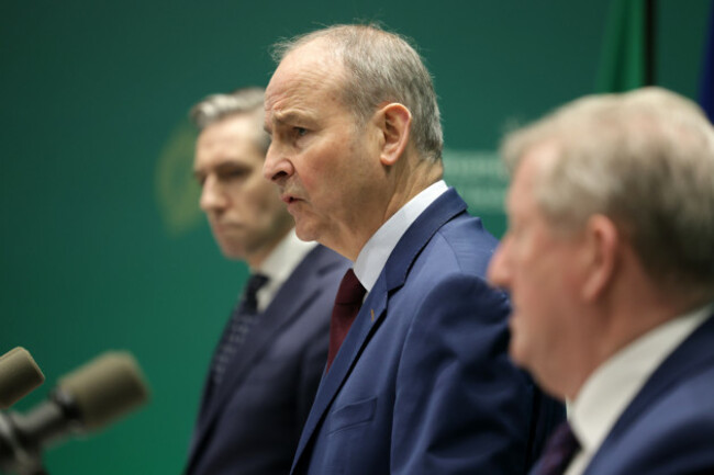 Miche&aacute;l Martin at today's press conference