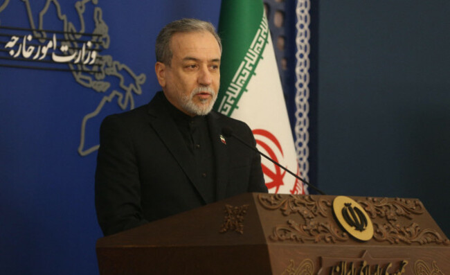 tehran-iran-16th-mar-2026-irans-foreign-minister-seyed-abbas-araghchi-speaks-at-a-weekly-news-conference-in-tehran-iran-on-march-16-2026-araghchi-said-monday-that-tehran-has-neither-sought-a
