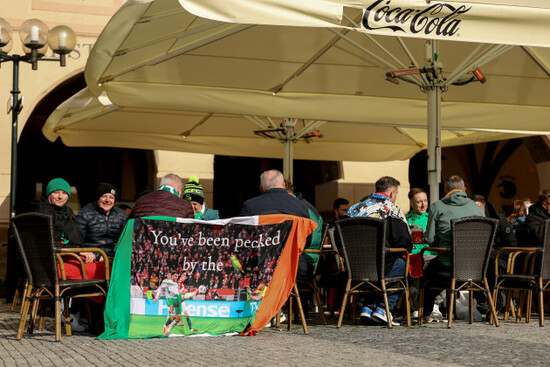 a-view-of-ireland-fans-in-the-old-town-square-ahead-of-the-match
