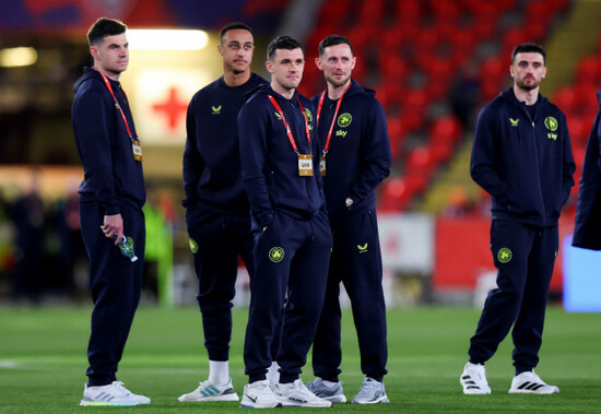 john-egan-adam-idah-jason-knight-alan-browne-and-troy-parrott-ahead-of-the-match