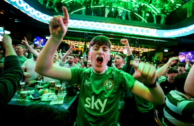 ireland-fan-sean-oraghallaigh-celebrates-after-troy-parrot-scores-the-first-goal-of-the-game-whilst-watching-live-at-the-camden