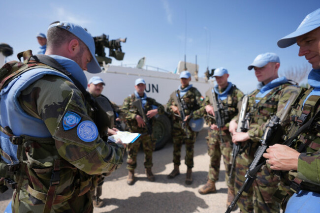irish-defence-forces-soldiers-near-camp-shamrock-near-the-border-with-lebanon-and-israel-during-a-visit-by-tanaiste-simon-harris-to-meet-irish-defence-forces-troops-serving-with-the-unifil-peacekeepin