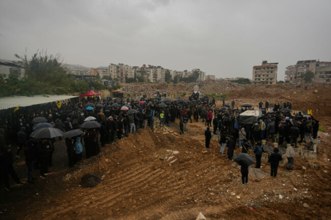 mourners-gather-during-the-funeral-of-hezbollahs-al-manar-tv-correspondent-ali-shoeib-al-mayadeen-tv-reporter-fatima-ftouni-and-cameraman-ali-ftouni-who-were-killed-saturday-in-an-israeli-airstrike