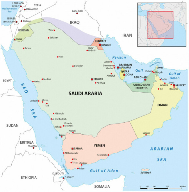 map-of-the-states-on-the-arabian-peninsula