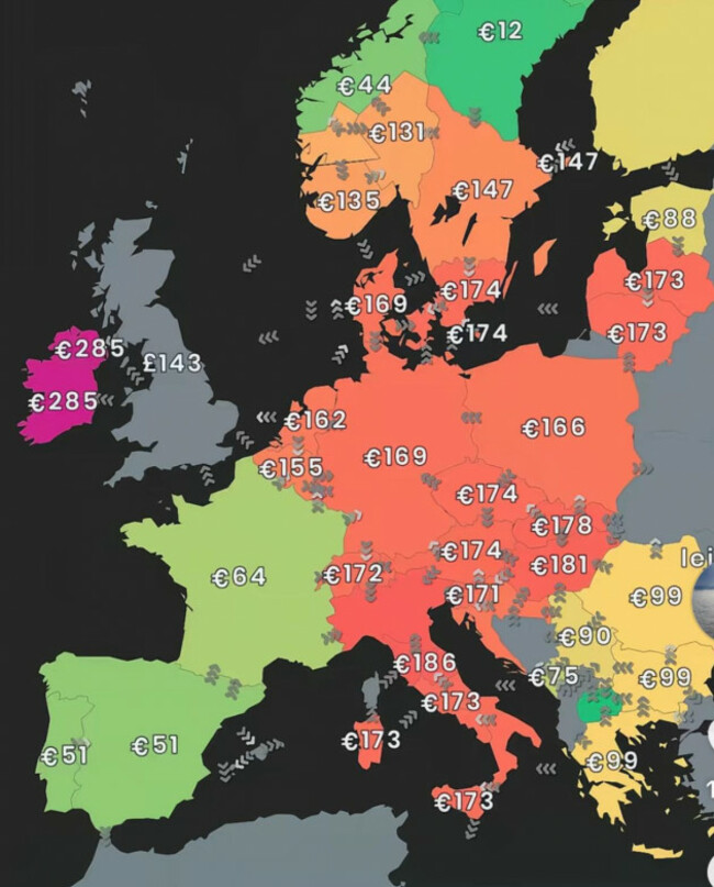 Ireland map electricity