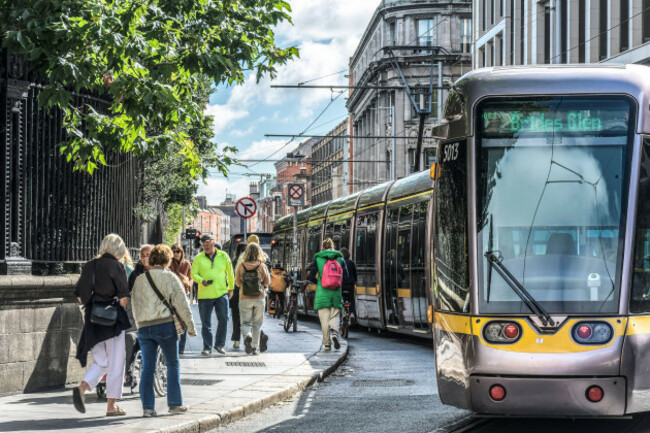 luas-tram-at-nassau-street-dublin-ireland