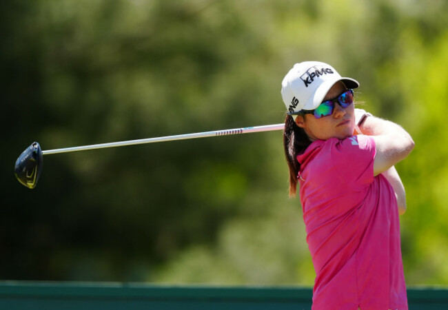 las-vegas-nv-april-05-lpga-golfer-leona-maguire-plays-her-tee-shot-on-the-first-hole-during-the-final-round-of-the-aramco-championship-on-april-5-2026-at-shadow-creek-golf-course-in-las-vegas-n