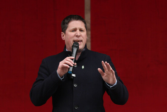 sein-fein-td-matt-carthy-speaking-at-a-rally-in-oconnell-street-in-dublin-after-vehicles-took-part-in-a-national-fuel-protest-gardai-earlier-warned-that-the-slow-moving-convoys-may-cause-significan
