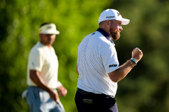 shane-lowry-of-ireland-celebrates-after-a-putt-on-the-18th-hole-during-the-second-round-of-the-masters-golf-tournament-at-the-augusta-national-golf-club-friday-april-10-2026-in-augusta-ga-ap