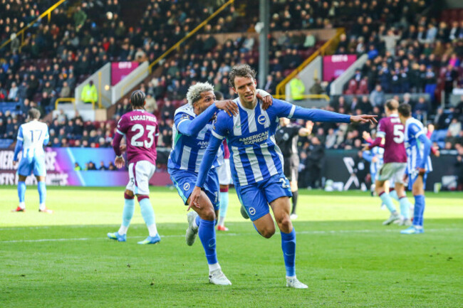 burnley-uk-11th-apr-2026-mats-wieffer-of-brighton-hove-albion-celebrates-his-goal-to-make-it-0-2-during-the-burnley-v-brighton-hove-albion-premier-league-match-at-turf-moor-burnley-england-o