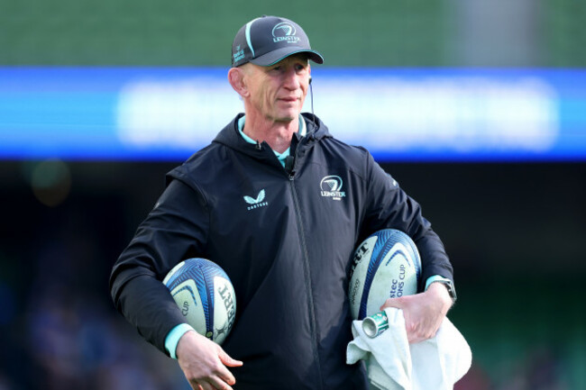 leo-cullen-during-the-warm-up-ahead-of-the-match