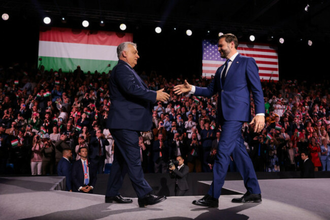 u-s-vice-president-jd-vance-and-hungarian-prime-minister-viktor-orban-left-shake-hands-during-a-day-of-friendship-event-in-budapest-hungary-tuesday-april-7-2026-jonathan-ernstpool-photo-via-a