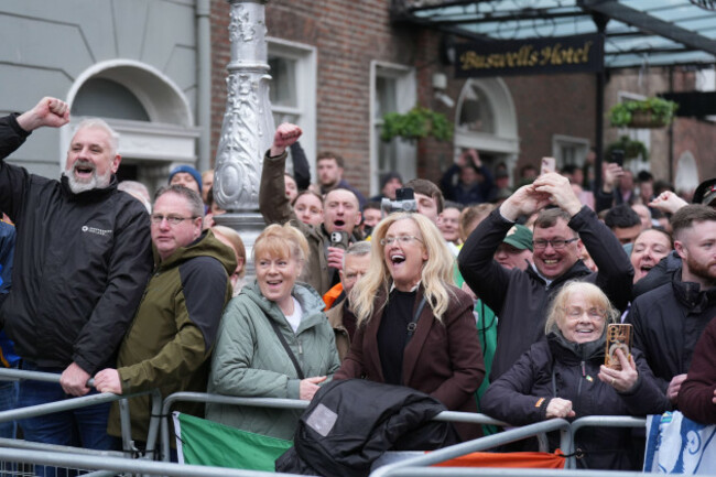 people-celebrating-outside-leinster-house-dublin-after-hearing-that-minister-of-state-michael-healy-rae-tendered-his-resignation-in-the-dail-the-dail-has-returned-today-from-the-easter-break-which