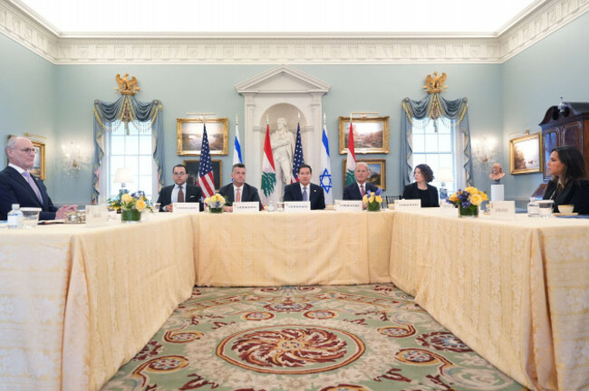 secretary-of-state-marco-rubio-center-meets-with-israeli-ambassador-to-the-u-s-yechiel-leiter-far-left-and-lebanese-ambassador-to-the-u-s-nada-hamadeh-moawad-far-right-at-the-state-department