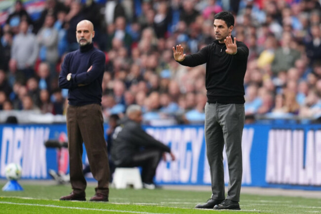 arsenal-manager-mikel-arteta-right-and-manchester-city-manager-pep-guardiola-during-the-carabao-cup-final-at-wembley-stadium-london-picture-date-sunday-march-22-2026