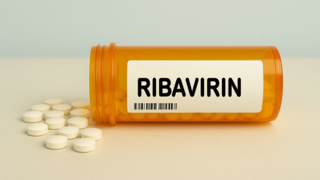 box-of-ribavirin-tablets-on-a-hospital-pharmacy-table-used-to-treat-viral-infections-an-antiviral