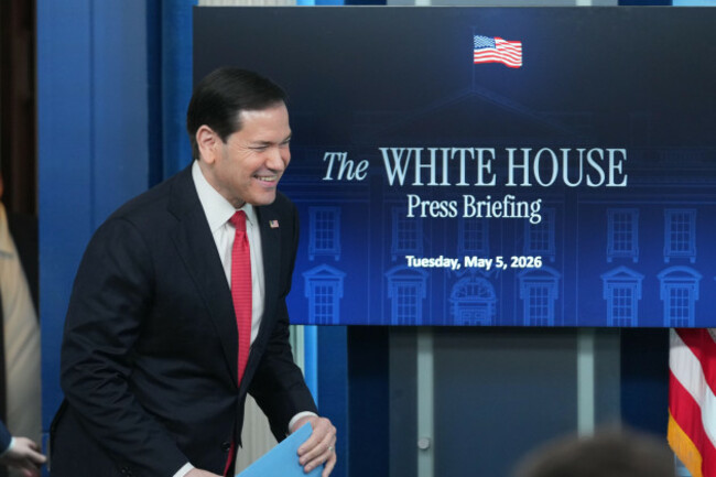 secretary-of-state-marco-rubio-arrives-to-speak-at-a-press-briefing-in-the-james-brady-press-briefing-room-at-the-white-house-in-washington-tuesday-may-5-2026-ap-photomark-schiefelbein