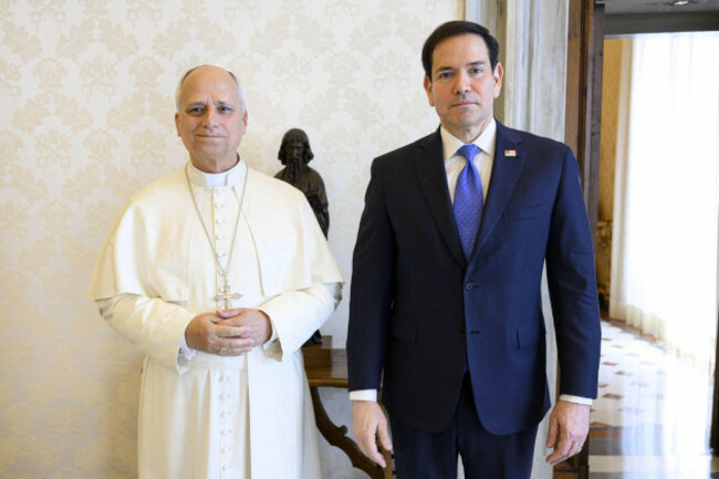 pope-leo-xiv-meets-marco-rubio-u-s-secretary-of-state-on-may-7-2026-at-the-apostolic-palace-vatican-photo-by-ev-simone-risolutivatican-mediaabacapress-com-credit-abaca-pressalamy-live-news