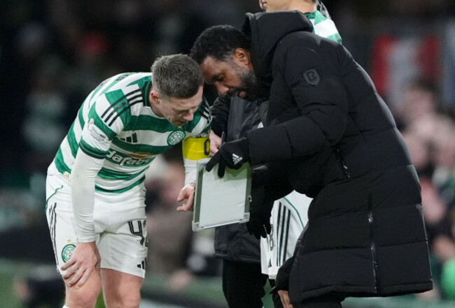 previously-unissued-photo-dated-21-12-2025-of-celtic-manager-wilfried-nancy-right-and-callum-mcgregor-during-the-william-hill-premiership-match-at-celtic-park-glasgow-celtic-have-sacked-wilfried-n