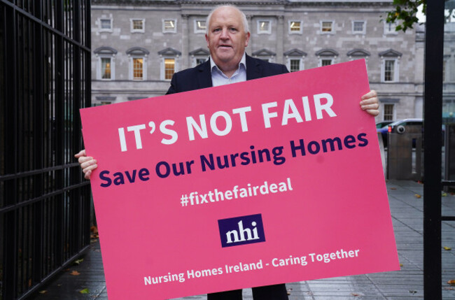 tadhg-daly-ceo-of-nursing-homes-ireland-outside-leinster-house-dublin-as-nursing-homes-ireland-launched-a-new-billboard-campaign-picture-date-wednesday-october-9-2024