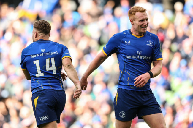 jordan-larmour-celebrates-with-ciaran-frawley-after-scoring-his-sides-eighth-try