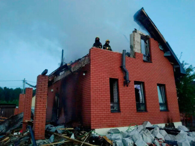this-photo-released-by-moscow-region-governor-andrei-vorobyevs-official-telegram-channel-shows-the-damage-after-a-ukrainian-drone-attack-just-outside-moscow-russia-on-sunday-may-17-2026-moscow