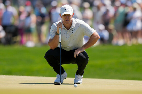 rory-mcilroy-of-northern-ireland-lines-up-his-shot-on-the-16th-green-during-the-third-round-of-the-pga-championship-golf-tournament-at-aronimink-golf-club-saturday-may-16-2026-in-newtown-square