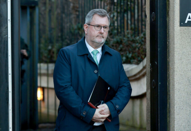 sir-jeffrey-donaldson-leaves-newry-crown-court-following-a-no-bill-hearing-where-his-wife-lady-eleanor-donaldson-is-seeking-to-have-two-charges-dismissed-in-the-historical-sex-offences-case-involvin