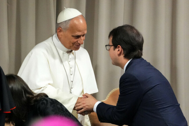 vatican-city-state-vatikanstadt-25th-may-2026-pope-leo-xiv-attends-the-presentation-of-his-first-encyclical-letter-magnifica-humanitas-focused-on-the-rise-of-artificial-intelligence-in-the-vati