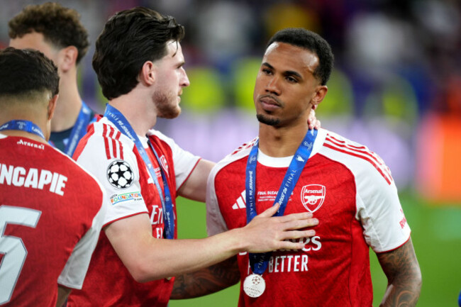 arsenals-gabriel-right-is-consoled-by-teammate-declan-rice-following-the-uefa-champions-league-final-at-the-puskas-arena-budapest-picture-date-saturday-may-30-2026