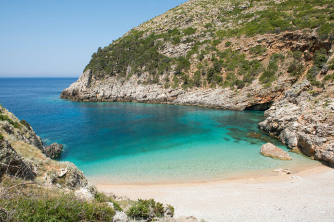 beach-of-dafines-bay-peninsula-of-karaburun-within-the-karaburun-sazan-marine-parc-vlore-bay-albania-southeastern-europe