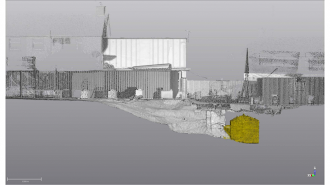 Laser scan of the subterranean vaulted structure before excavation. Credit Discovery Programme