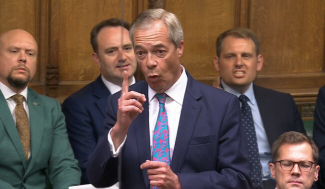 screen-grab-of-reform-party-leader-nigel-farage-speaking-during-prime-ministers-questions-in-the-house-of-commons-london-picture-date-wednesday-june-3-2026