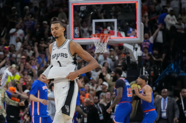 san-antonio-spurs-forward-victor-wembanyama-walks-off-the-court-as-time-expires-during-the-second-half-of-game-2-of-the-nba-finals-basketball-series-against-the-new-york-knicks-friday-june-5-2026