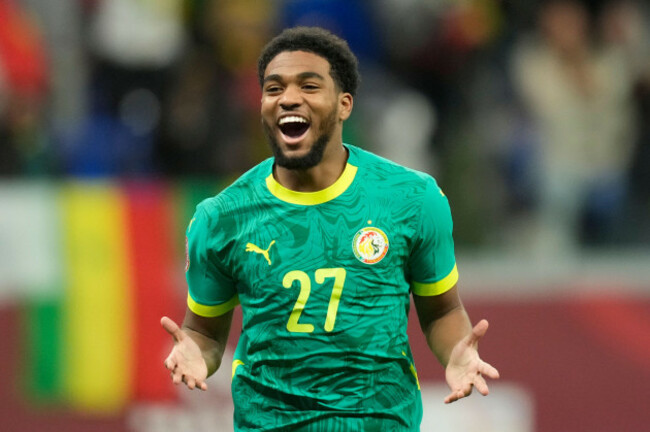 file-senegals-ibrahim-mbaye-celebrates-after-scoring-during-the-africa-cup-of-nations-best-of-16-soccer-match-between-senegal-and-sudan-in-tangier-morocco-saturday-jan-3-2026-ap-photomosaa