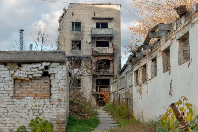photo-shows-an-apartment-building-devastated-by-russian-attacks-in-borodianka-ukraine-on-nov-2-2023