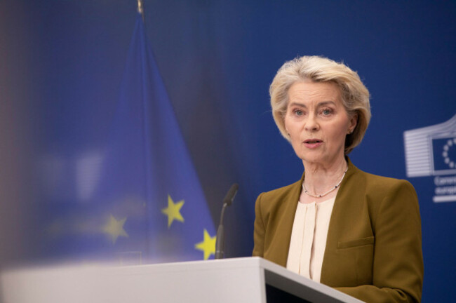 brussels-belgium-09th-june-2026-the-president-of-the-european-commission-ursula-von-der-leyen-held-a-press-briefing-today-to-outline-the-21st-package-of-sanctions-against-russia-09062026