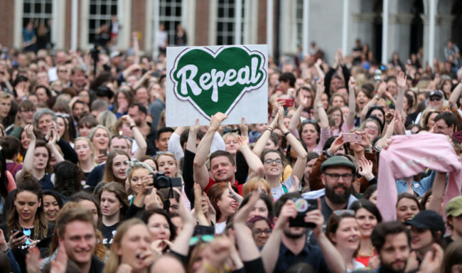 dublin-ireland-26th-may-2018-jubilant-scenes-at-the-referendum-result-centre-in-dublin-castle-this-evening-as-ireland-repeals-the-eight-amendment-of-the-constitution-which-had-equated-the-life-of