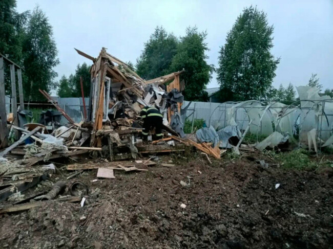 this-photo-released-by-moscow-region-governor-andrei-vorobyevs-official-telegram-channel-shows-the-damage-in-a-country-side-after-a-ukrainian-drone-attack-outside-moscow-on-thursday-june-18-2026