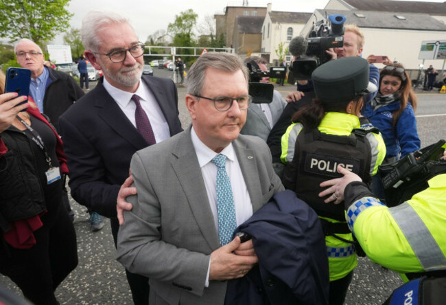 pa-review-of-the-year-2024-file-photo-dated-240424-former-dup-leader-sir-jeffrey-donaldson-centre-arrives-at-newry-magistrates-court-where-he-is-charged-with-several-historical-sexual-offences