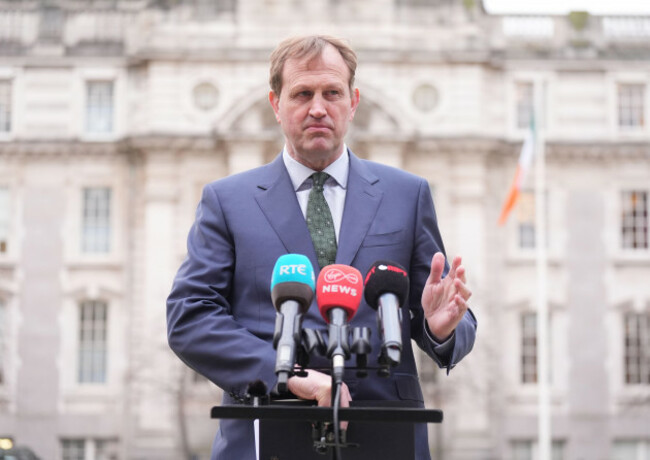 justice-minister-jim-ocallaghan-speaking-to-members-of-the-media-during-a-post-cabinet-briefing-at-government-buildings-dublin-picture-date-wednesday-february-4-2026