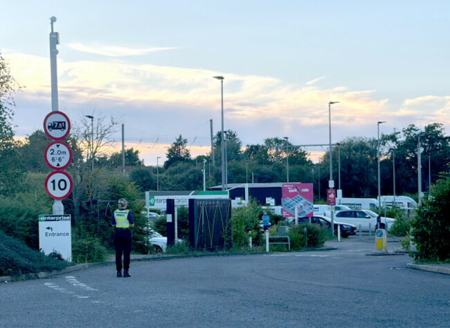 police-at-progress-park-in-bedford-where-families-will-pick-up-loved-ones-who-were-traveling-on-the-4-40pm-east-midlands-railway-service-from-corby-to-london-st-pancras-and-the-3-50pm-nottingham-to-l