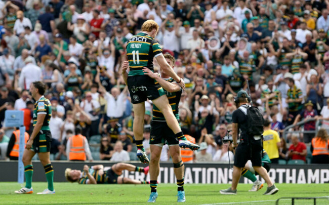 twickenham-united-kingdom-20th-june-2026-gallagher-prem-rugby-final-northampton-saints-v-exeter-chiefs-allianz-stadium-twickenham-george-hendy-northampton-saints-11-and-tommy-freeman-north