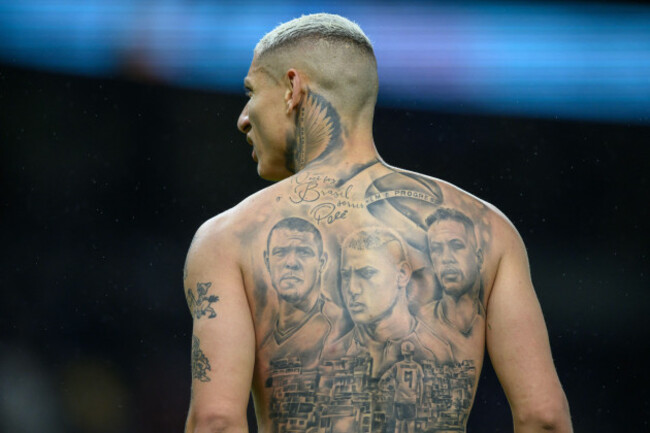 london-uk-31st-jan-2024-tottenham-hotspur-v-brentford-premier-league-tottenham-hotspur-stadium-tottenhams-richarlisons-tattoos