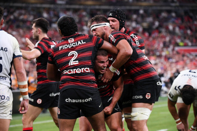 alexandre-roumat-of-toulouse-antoine-dupont-of-toulouse-francois-cros-of-toulouse-celebrate-after-scores-a-try-during-the-top-14-20252026-final-match-between-toulouse-and-montpellier-at-stade-de-fr
