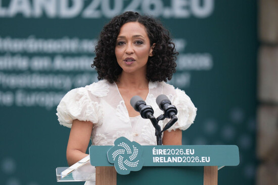 ruth-negga-reading-a-poem-at-dublin-castle-in-dublin-during-the-opening-ceremony-of-irelands-eu-presidency-picture-date-wednesday-july-1-2026